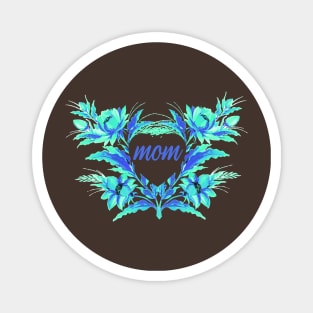 Floral mom, Forget Me Not Flower Wreath Magnet